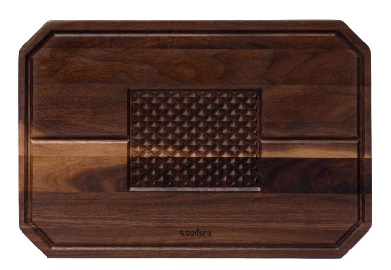 Woodsea Castle Steak - Walnoothouten Steak snij- en serveerplank 45x30 cm 1208971569