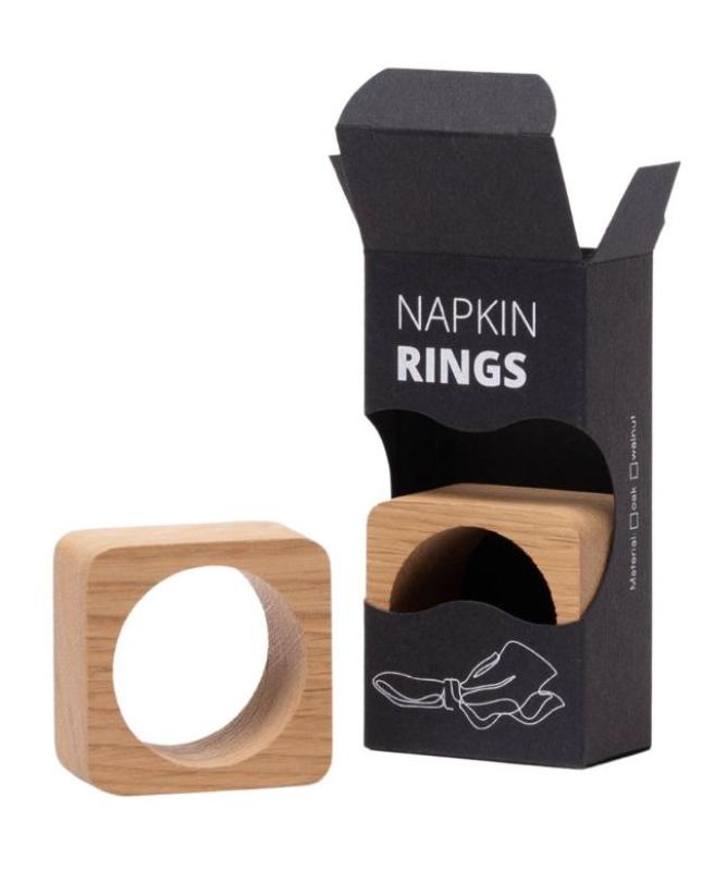 Woodsea Napkin Ring Oak - Eikenhouten Servetring 5x5 cm 2 stuks 1208971602