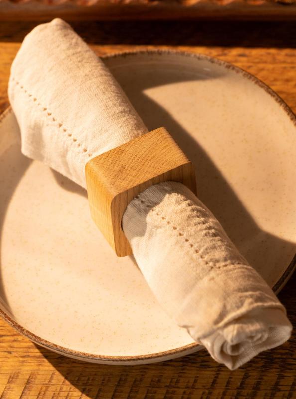 Woodsea Napkin Ring Oak - Eikenhouten Servetring 5x5 cm 2 stuks 1208971602