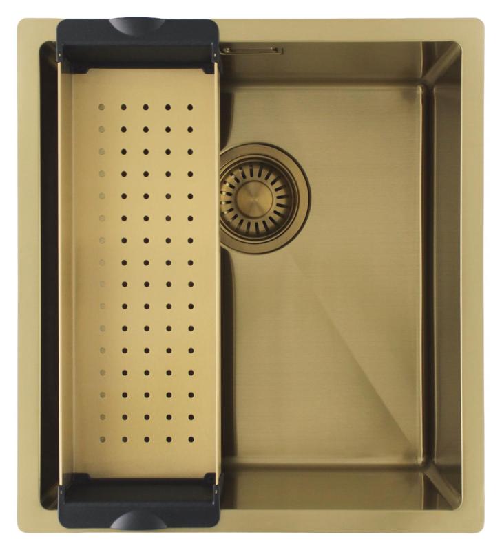 Pure.Sink Luxion Gouden spoelbak 36x40 cm onderbouw, vlakinbouw en opbouw PLX3640-60