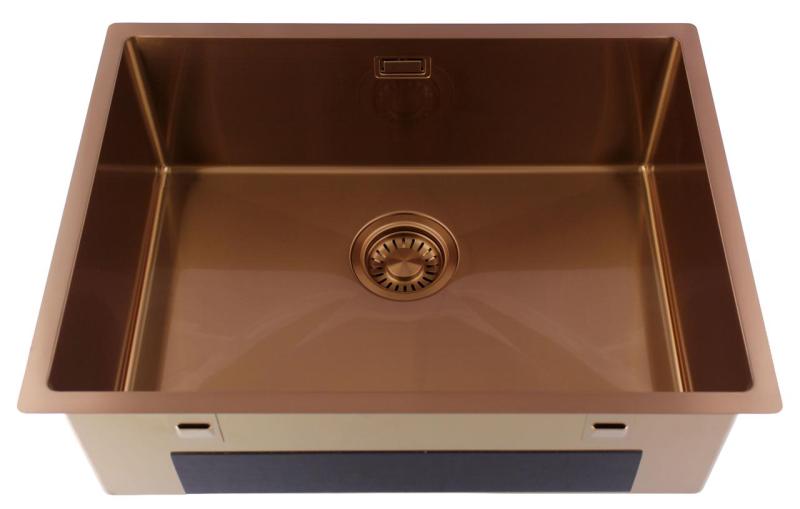 Pure.Sink Luxion Koperen spoelbak 55x40 cm onderbouw, vlakinbouw en opbouw PLX5540-62