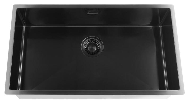 Pure.Sink Luxion Grote PVD Zwarte spoelbak 74x40 cm onderbouw, vlakinbouw en opbouw PLX7440-63