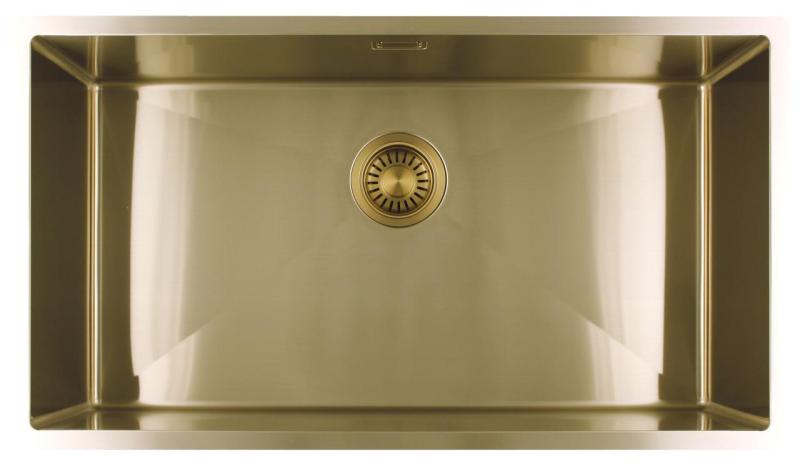 Pure.Sink Luxion Grote Gouden spoelbak 74x40 cm onderbouw, vlakinbouw en opbouw PLX7440-60