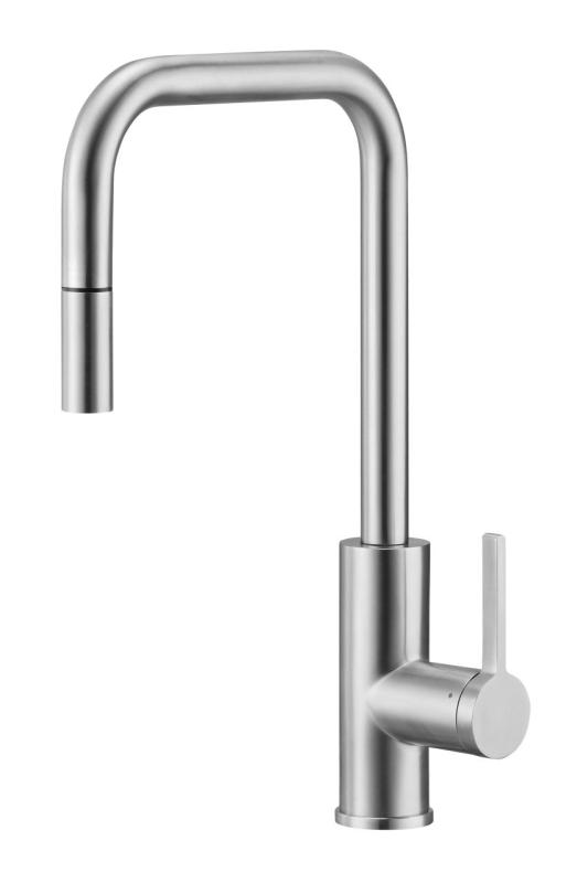 Pure.Sink Luxion massief RVS keukenkraan square met uittrekbare uitloop PLXSQUA-02
