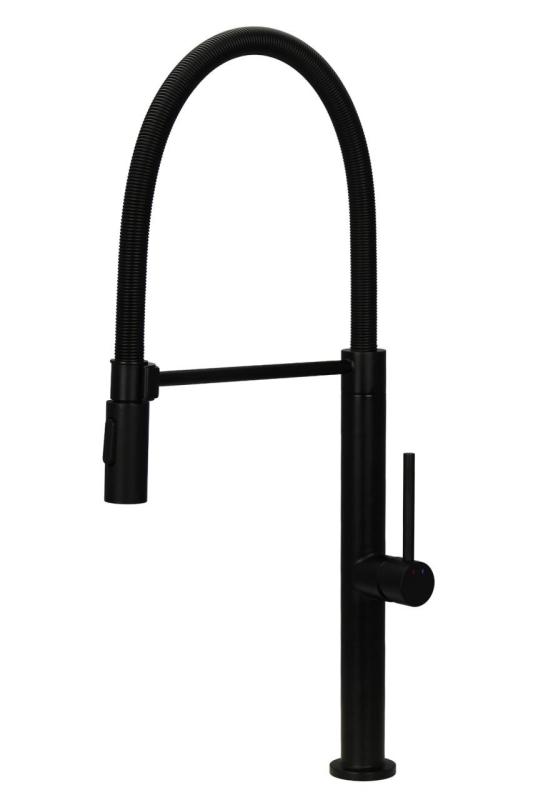 Pure.Sink Luxion Mat Zwarte keukenkraan profi met flexibele uitloop en 2 straalsoorten PLXFLEX-10