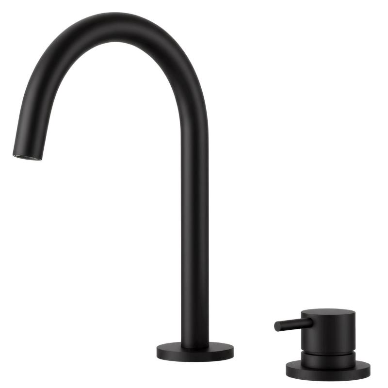 Pure.Sink Luxion 2-gats Mat Zwarte keukenkraan met ronde uitloop PLX2HR-10