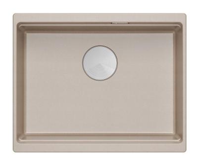 Quadri Newport II graniet onderbouw beige spoelbak 560x450mm met rvs plug en afvoerkapje 1208971766