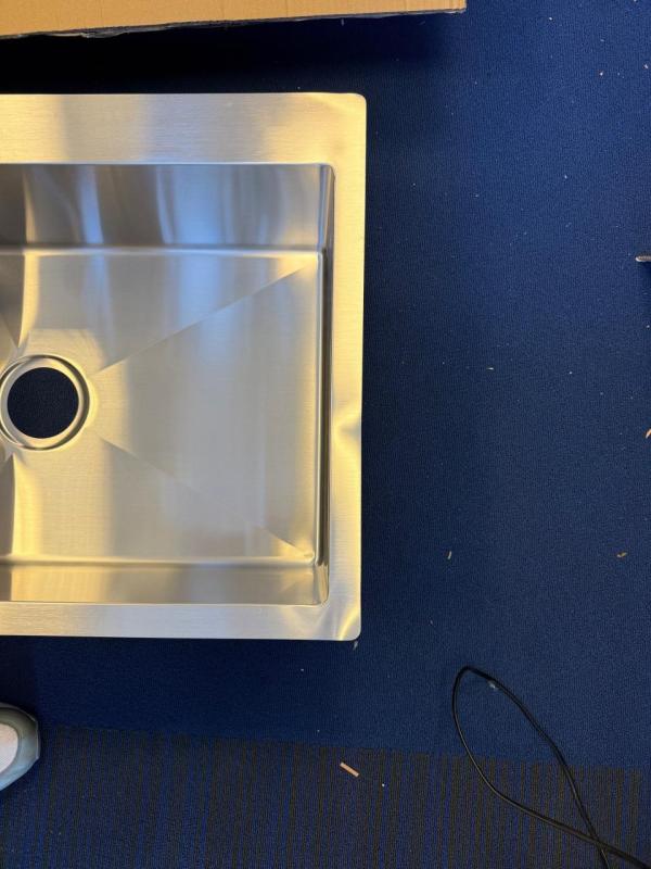 OUTLET SCHADE Ausmann Oder Blue grote rvs spoelbak 100x51cm vlakbouw en opbouw met afdruipgedeelte 1208957123