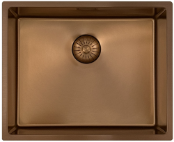 Outlet Return Pure.Sink Prestige spoelbak 50x40 cm PVD Koper 10mm radius onderbouw, vlakbouw en opbouw PPG5040-62