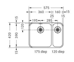 OUTLET mist originele verpakking Franke Largo spoelbak onderbouw LAX 160 BL 122.0257.093