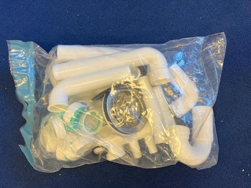 OUTLET LICHT BESCHADIGD Graniteland Amiata Granieten Zwart Hoekspoelbak opbouw 965x496mm met RVS Plug 1208971820