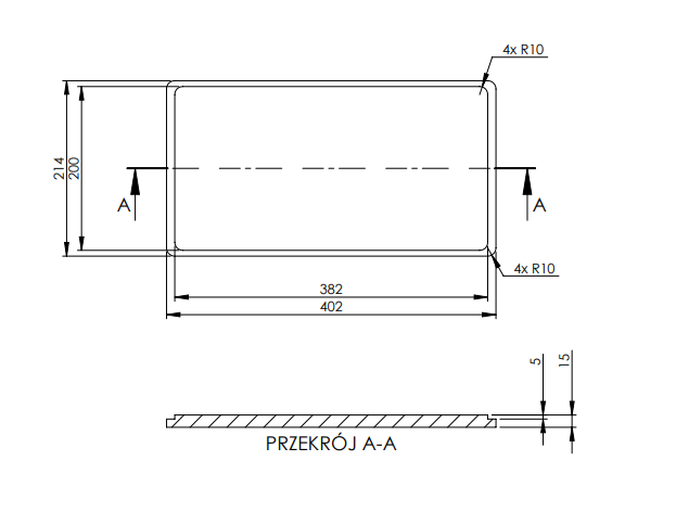 Granitemy Beukenhouten snijplank voor op een spoelbak 402mm x214mm 1208971830