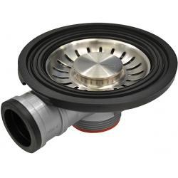 Franke Afvoerplug Turbo, Gat voor overloop, RVS spoelbak, Franke logo, Lange Schroef 25 mm  112.0264.987