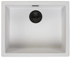 Ausmann Fibre witte spoelbak 50x40cm onderbouw, opbouw en vlakinbouw met automatische zwarte plug 1208971899