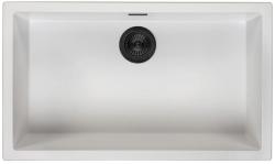 Ausmann Fibre wit grote spoelbak 70x40cm onderbouw, opbouw en vlakinbouw met automatische zwarte plug 1208971905