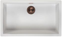 Ausmann Fibre wit grote spoelbak 70x40cm onderbouw, opbouw en vlakinbouw met automatische koperen plug 1208971906