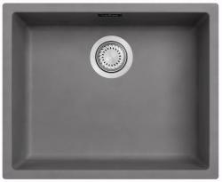 Ausmann Fibre beton grijze spoelbak 50x40cm onderbouw, opbouw en vlakinbouw met automatische RVS plug 1208971915