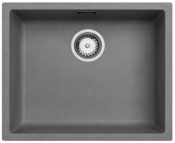 Ausmann Fibre beton grijze spoelbak 50x40cm onderbouw, opbouw en vlakinbouw met automatische RVS plug 1208971915