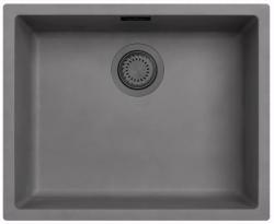 Ausmann Fibre beton grijze spoelbak 50x40cm onderbouw, opbouw en vlakinbouw met automatische gun metal plug 1208971919
