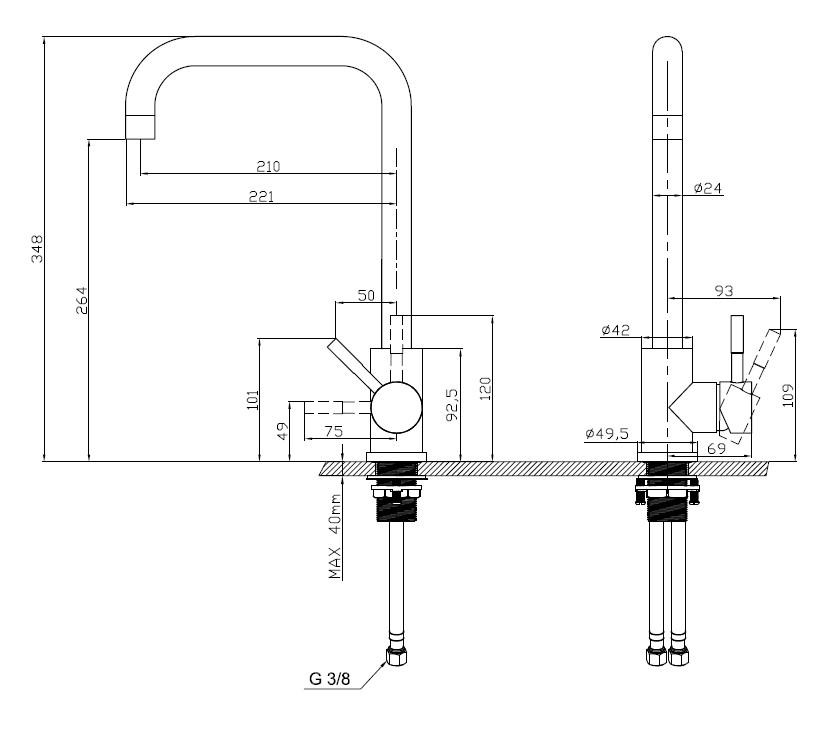 Pure.Sink Elite Steel Pure keukenkraan PVD Koper PS8010-62