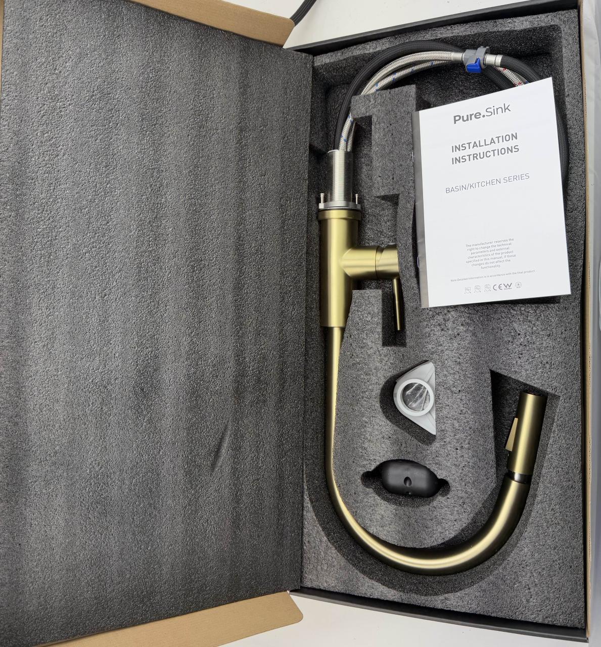 Pure.Sink Elite Steel Stream-S keukenkraan PVD koper met uittrekbare uitloop PS8045-62