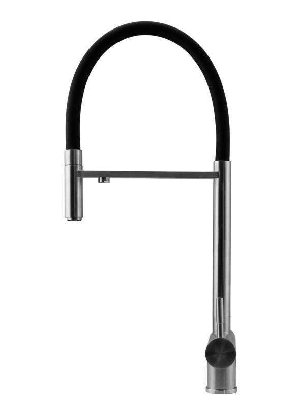 Pure.Sink Elite Steel Flex 3-weg RVS keukenkraan met flexibele uitloop en Gefilterd Water PS8110-02