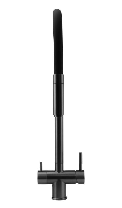 Pure.Sink Elite Steel Flex 3-weg PVD gun metal keukenkraan met flexibele uitloop en Gefilterd Water PS8110-61