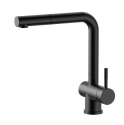Pure.Sink Elite Steel Pulse-S keukenkraan Mat Zwart met uittrekbare uitloop en sproeistand  PS8500-10