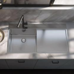 Pure.Sink Exclusivo RVS spoelbak met afdruipgedeelte 100x52 cm Tapwing links PEX47100LT-02