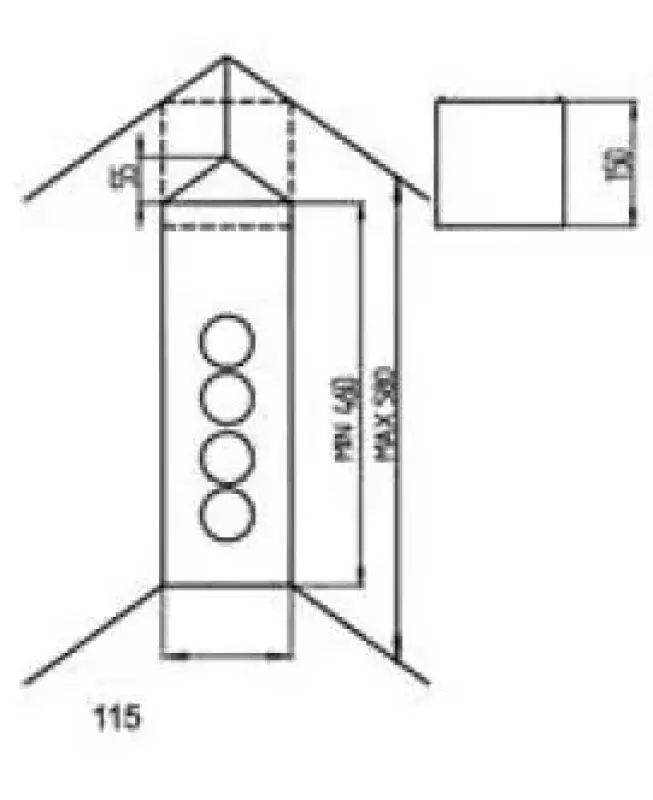 Indux Corner Еnergiezuil met 4 stopcontacten Randaarde Zwart 1208972307