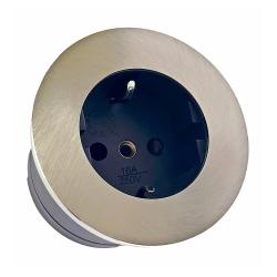 Indux Round Inbouw Contactdoos met 1 Stopcontact Randaarde RVS 1208972312
