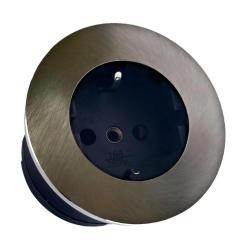 Indux Round Inbouw Contactdoos met 1 Stopcontact Randaarde Gun metal 1208972315