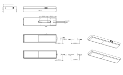 Indux Nivo keuken opbouw LED Set 3x3 W met Centraalschakelaar Alu-look 1208972334