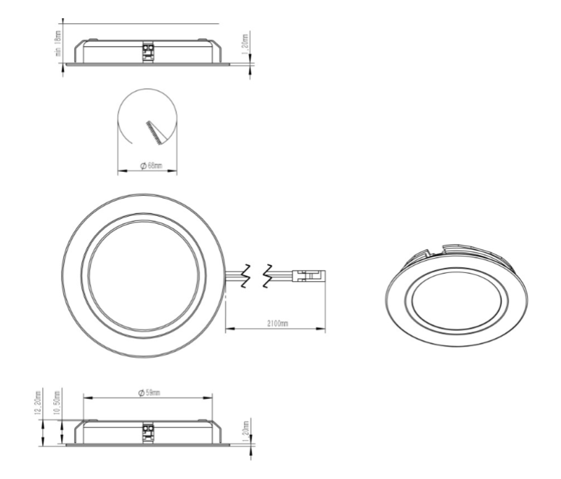 Indux Luma inbouw keuken Multi Tone LED Set 2 Spots RVS-look 1208972400
