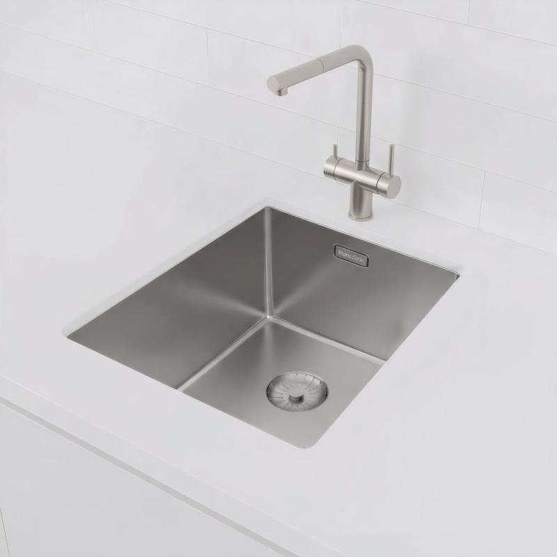OUTLET Licht bekrast! Pure.Sink Prestige RVS spoelbak 34x40 cm 10mm radius onderbouw, vlakbouw en opbouw 1208972435