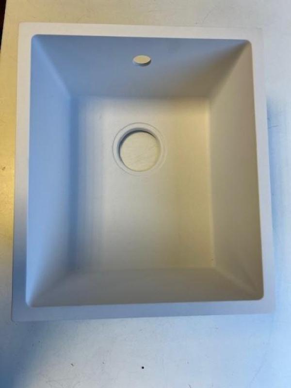 OUTLET GraniteMy Universal granieten witte spoelbak 34x40 cm wit onderbouw  met rvs plug 1208972452