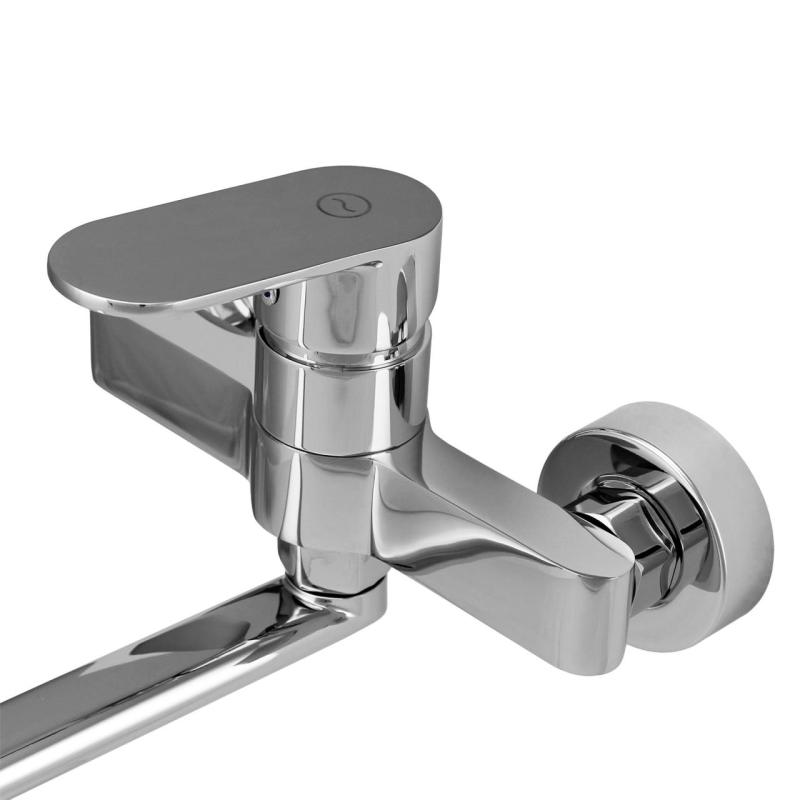 Aquanello Casa Eenhendel Keuken Muurkraan Chroom met uitloop 25 cm CR-1425-CS