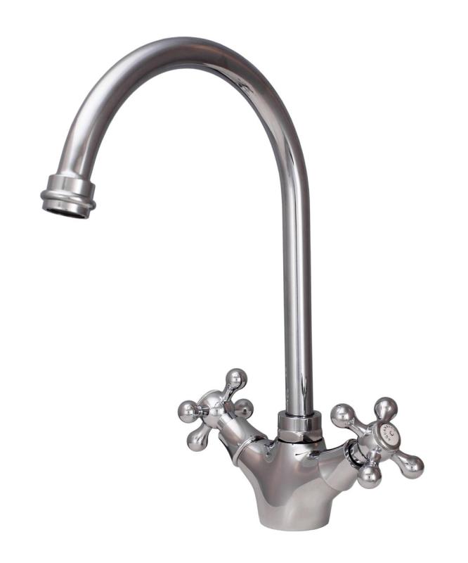 Aquanello Heritage Ascot Klassieke Keuken Nostalgische Keukenkraan Chroom met Ronde Uitloop CR-4003-HA