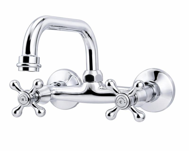Aquanello Heritage Ascot Klassieke Keuken Muurkraan Boven Uitloop Chroom CR-4110-HA