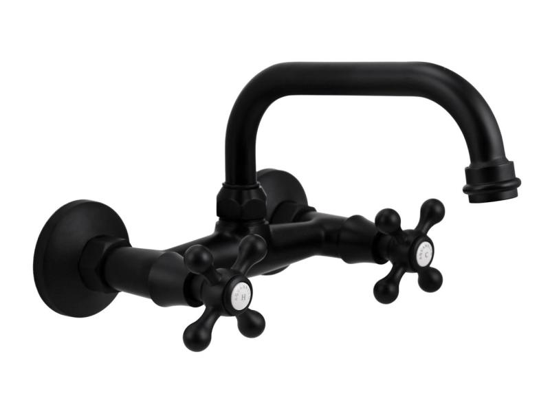 Aquanello Heritage Ascot Klassieke Keuken Muurkraan Boven Uitloop Zwart BL-4110-HA