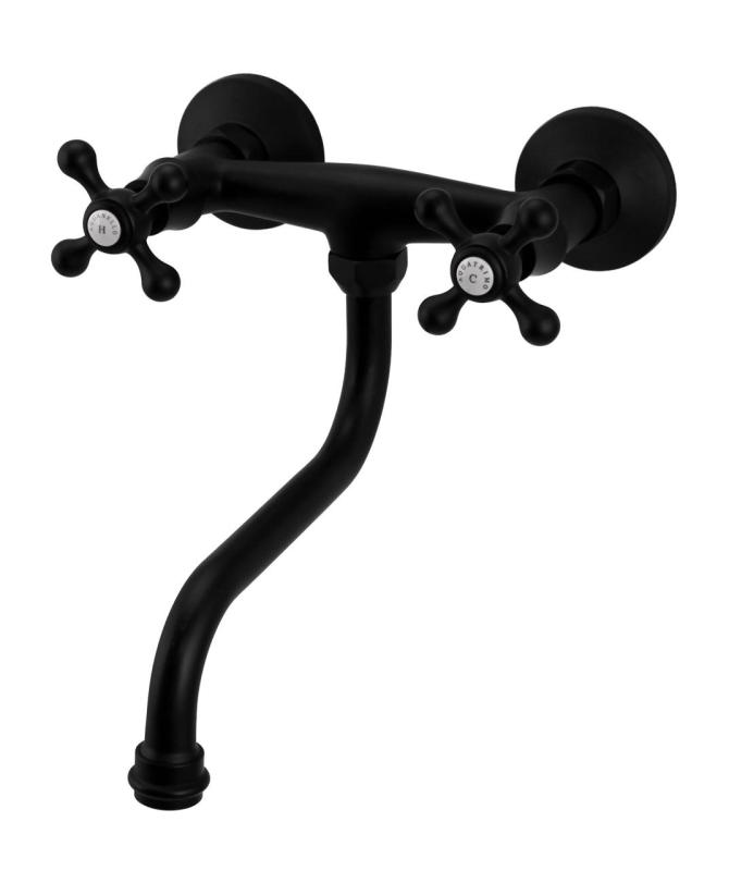 Aquanello Heritage Ascot Klassieke Keuken Muurkraan Zwart BL-4111-HA