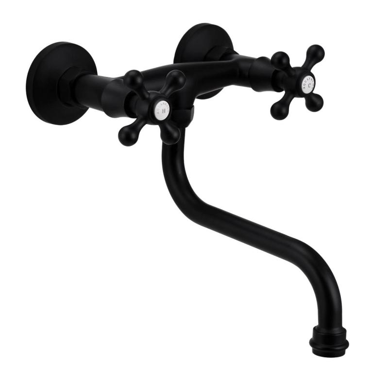 Aquanello Heritage Ascot Klassieke Keuken Muurkraan Zwart BL-4111-HA