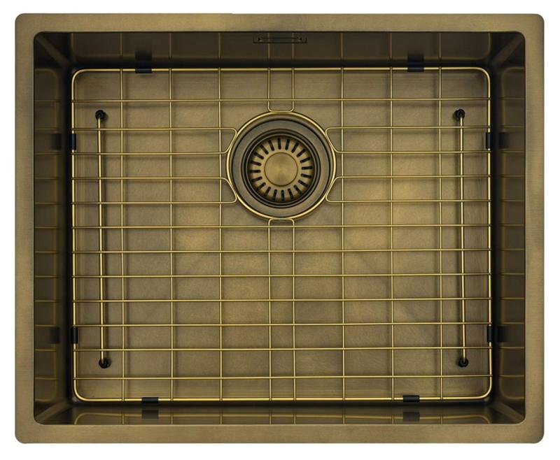 OUTLET Pure.Sink Luxion PVD Antiek Bronzen spoelbak 50x40 cm onderbouw met bodemrek PLX5040-64