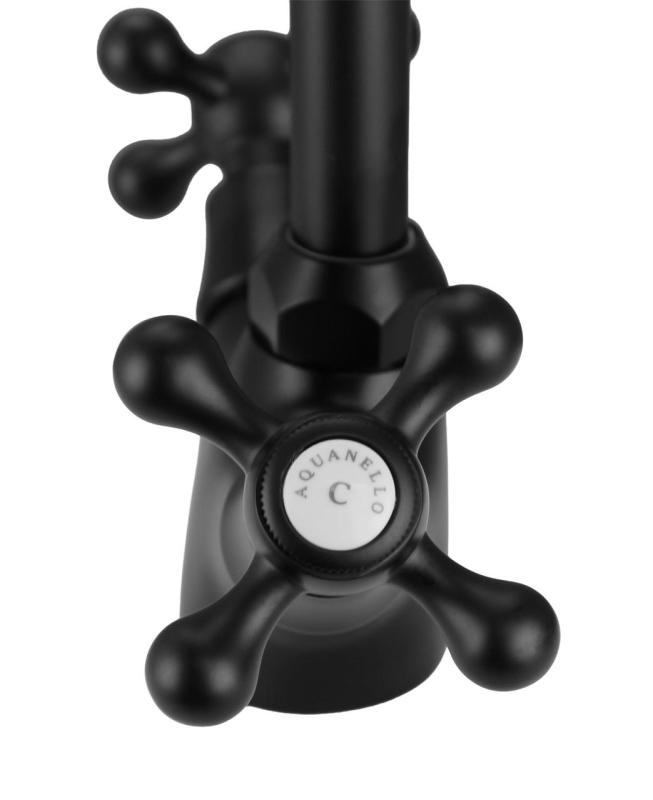 Aquanello Heritage Ascot Klassieke Keuken Nostalgische Keukenkraan Zwart BL-4004-HA