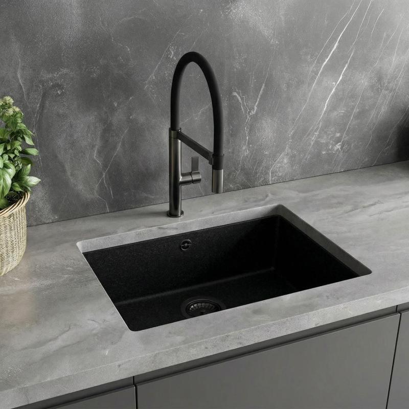 Ausmann Alira Gun metal Keukenkraan met Flexibele uitloop 1208972567