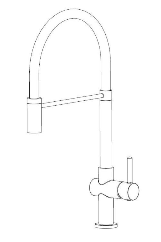 Aquanello Gastro Keukenmengkraan met Flexibele Uitloop Zwart BL-4400-GT