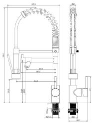 Aquanello Gastro Keukenkraan met Professionele Sproeifunctie Zwart BL-4402-GT
