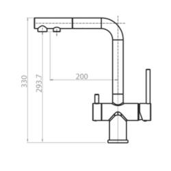 Ausmann Ellington 3-Weg Keukenmengkraan met Uittrekbare Uitloop en Gefilterd Water – Koper  1208972694