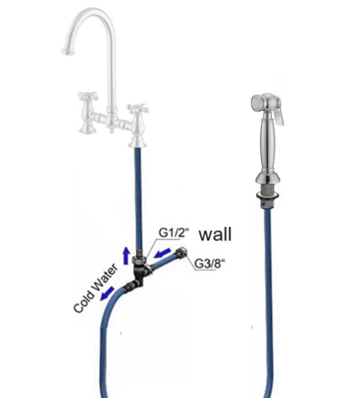 PB Nostalgische Uittrekbare Keuken Handdouche Klassiek Messing Natuur