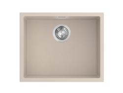Pure.Sink Eternal Quartz Beige Spoelbak 50x40 cm Vlakinbouw en Onderbouw met RVS plug
